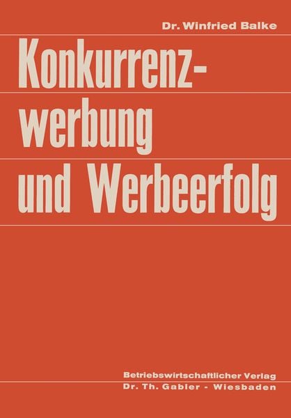 Produktbild: Konkurrenzwerbung und Werbeerfolg