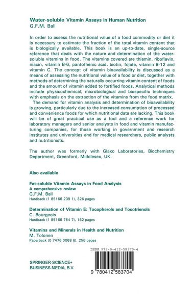 Produktbild: Water-soluble Vitamin Assays in Human Nutrition