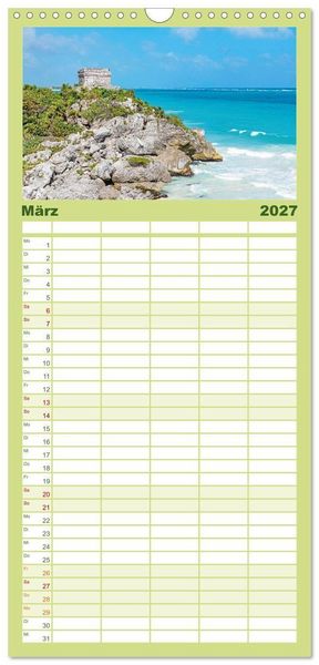 Produktbild: Familienplaner 2027 - Alte Kulturen Mittel- und S&uuml;damerikas: Versunkene Welten mit 5 Spalten (Wandkalender, 21 x 45 cm) CALVENDO