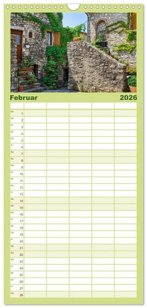 Produktbild: Familienplaner 2026 - Les Matelles - Mittelalterliches Kleinod mit 5 Spalten (Wandkalender, 21 x 45 cm) CALVENDO