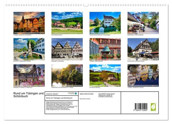Produktbild: Rund um T&uuml;bingen und Sch&ouml;nbuch (hochwertiger Premium Wandkalender 2026 DIN A2 quer), Kunstdruck in Hochglanz