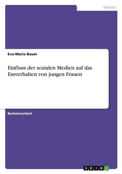 Produktbild: Einfluss der sozialen Medien auf das Essverhalten von jungen Frauen