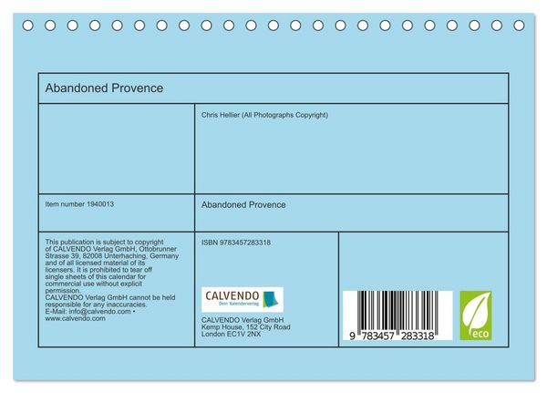 Produktbild: Abandoned Provence (Desk Calendar 2026 DIN A5 landscape), CALVENDO 12 Month DeskCalendar