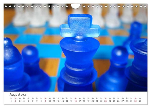 Produktbild: Schach 2026. Impressionen von Figuren und Spielen (Wandkalender 2026 DIN A4 quer), CALVENDO Monatskalender
