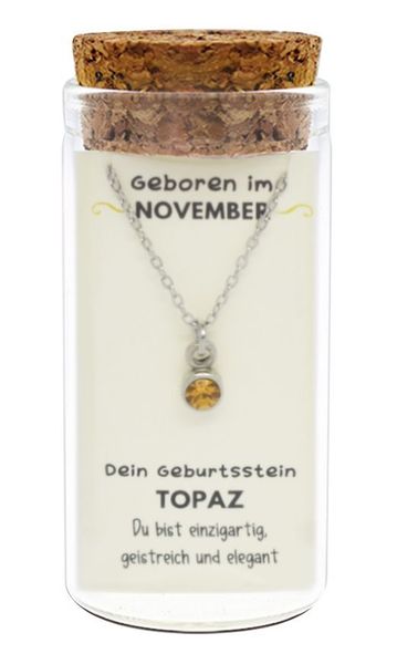 Produktbild: "November" Geburtsstein Kette im Gl&auml;schen