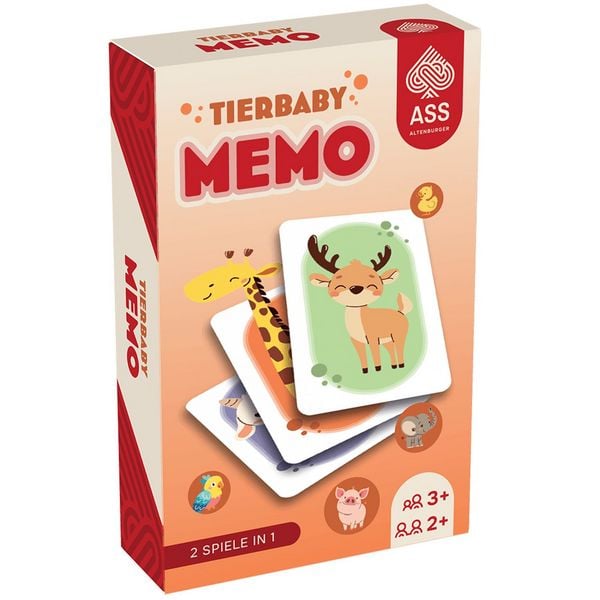ASS Altenburger Memo Tierbabys - 2 Spielvarianten (Paare, Trios)