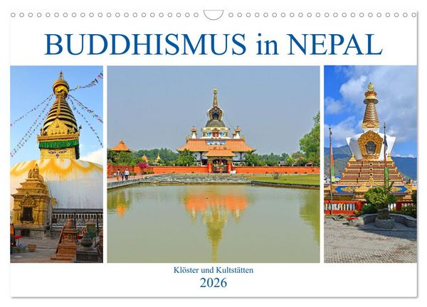 Produktbild: BUDDHISMUS in NEPAL (Wandkalender 2026 DIN A3 quer), CALVENDO Monatskalender