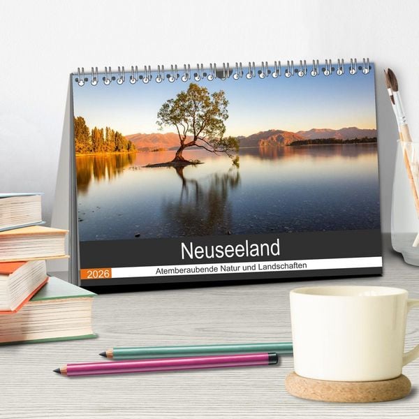 Produktbild: Neuseeland - Atemberaubende Natur und Landschaften (Tischkalender 2026 DIN A5 quer), CALVENDO Monatskalender