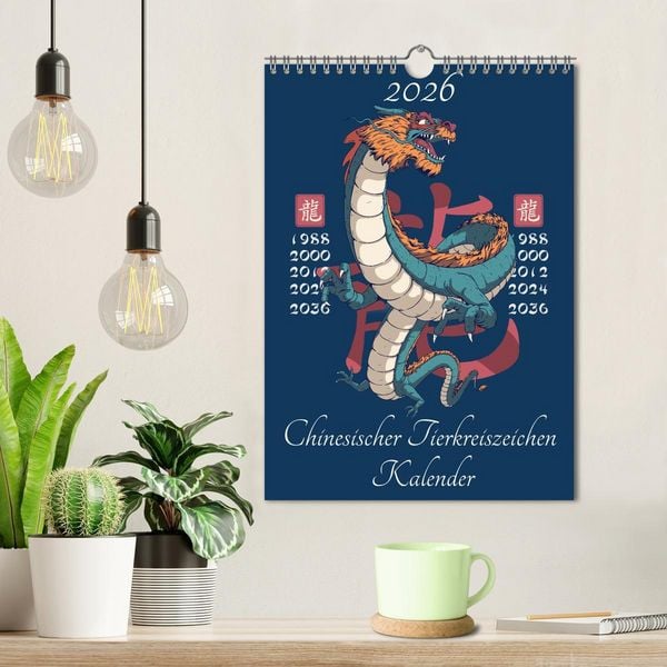 Produktbild: Chinesische Tierkreiszeichen (Wandkalender 2026 DIN A4 hoch), CALVENDO Monatskalender