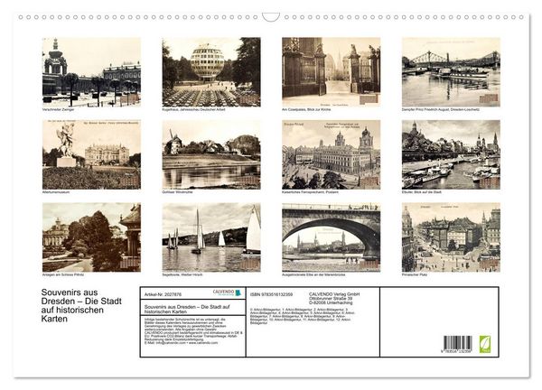 Produktbild: Souvenirs aus Dresden &ndash; Die Stadt auf historischen Karten (Wandkalender 2026 DIN A2 quer), CALVENDO Monatskalender