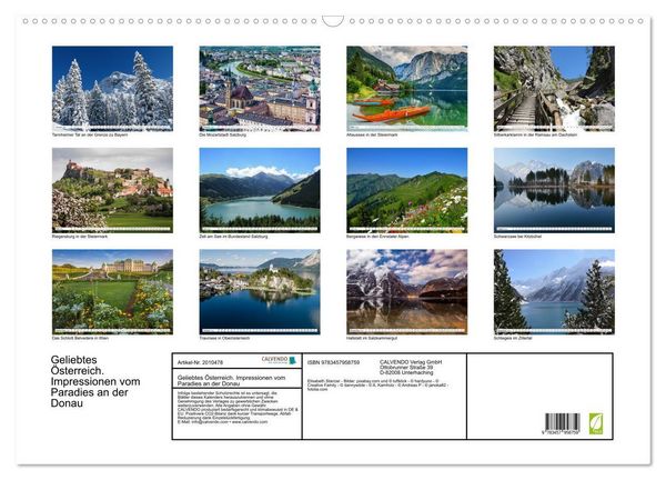 Produktbild: Geliebtes &Ouml;sterreich. Impressionen vom Paradies an der Donau (Wandkalender 2026 DIN A2 quer), CALVENDO Monatskalender