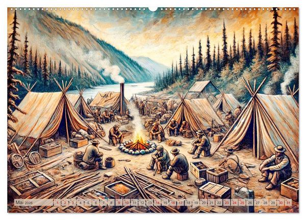 Produktbild: Auf den Spuren des Goldes - Vom Goldrausch am Yukon River (hochwertiger Premium Wandkalender 2026 DIN A2 quer), Kunstdruck in Hochglanz