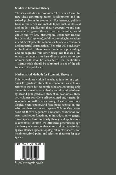 Produktbild: Mathematical Methods for Economic Theory 1