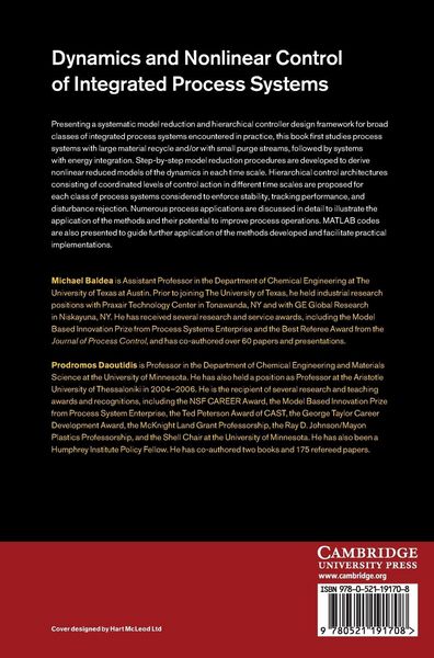 Produktbild: Dynamics and Nonlinear Control of Integrated Process Systems
