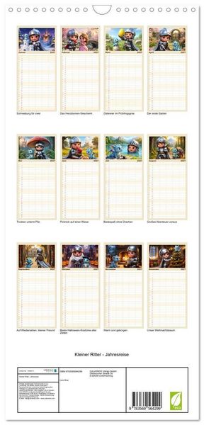 Produktbild: Familienplaner 2027 - Kleiner Ritter - Jahresreise mit 5 Spalten (Wandkalender, 21 x 45 cm) CALVENDO