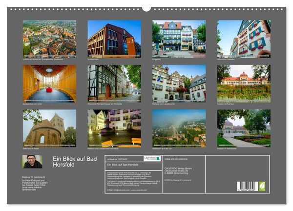 Produktbild: Ein Blick auf Bad Hersfeld (Wandkalender 2026 DIN A2 quer), CALVENDO Monatskalender