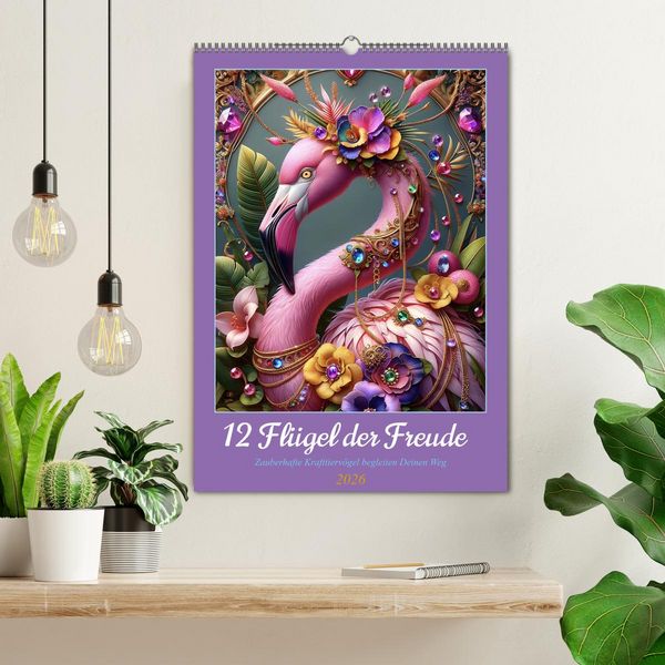 Produktbild: 12 Fl&uuml;gel der Freude (Wandkalender 2026 DIN A2 hoch), CALVENDO Monatskalender