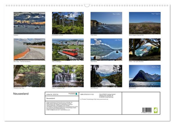 Produktbild: Neuseeland (Wandkalender 2026 DIN A2 quer), CALVENDO Monatskalender