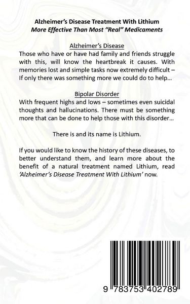 Produktbild: Alzheimer's Disease Treatment with Lithium
