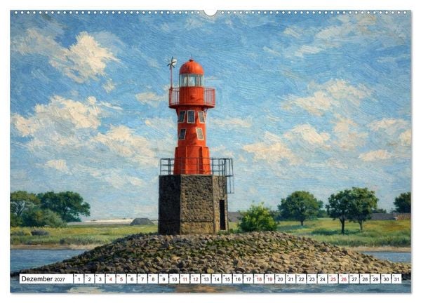 Produktbild: Leuchtt&uuml;rme an der Elbe - von Hamburg bis zur Elbm&uuml;ndung (hochwertiger Premium Wandkalender 2027 DIN A2 quer), Kunstdruck in Hochglanz