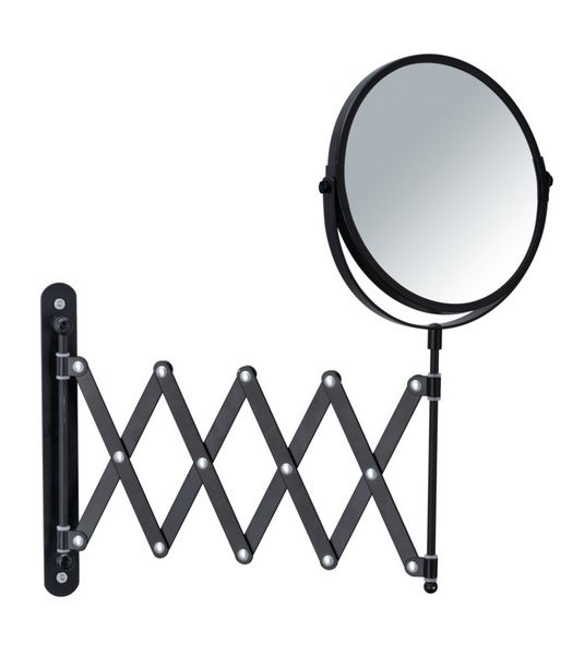 Produktbild: Kosmetik-Wandspiegel Teleskop Exclusiv Schwarz, Wandspiegel, 3-fach Vergr&ouml;&szlig;erung
