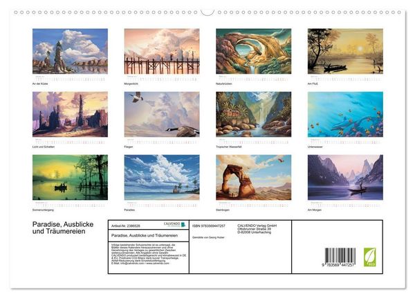 Produktbild: Paradise, Ausblicke und Tr&auml;umereien (hochwertiger Premium Wandkalender 2027 DIN A2 quer), Kunstdruck in Hochglanz