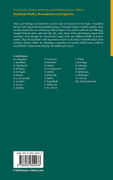 Produktbild: Random Walks, Boundaries and Spectra