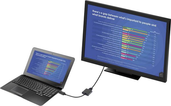 Produktbild: Renkforce RF-4212174 DisplayPort / VGA Adapter [1x DisplayPort Stecker - 1x VGA-Buchse] Schwarz vergoldete Steckkontakte 12.00 cm