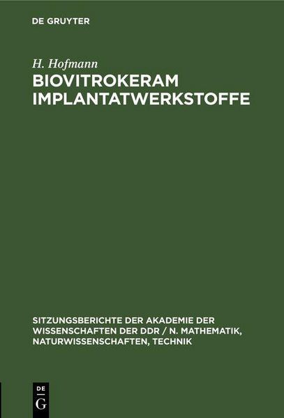 Produktbild: Biovitrokeram Implantatwerkstoffe