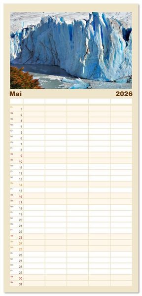 Produktbild: Familienplaner 2026 - Nationalparks der Welt mit 5 Spalten (Wandkalender, 21 x 45 cm) CALVENDO