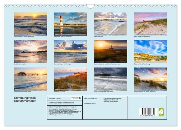 Produktbild: Stimmungsvolle K&uuml;stenmomente (Wandkalender 2027 DIN A3 quer), CALVENDO Monatskalender