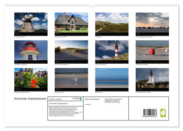 Produktbild: Amrumer Impressionen (hochwertiger Premium Wandkalender 2026 DIN A2 quer), Kunstdruck in Hochglanz