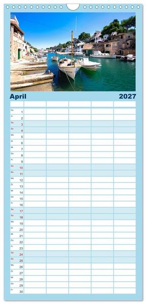 Produktbild: Familienplaner 2027 - MALLORCA, Meine Balearische Insel mit 5 Spalten (Wandkalender, 21 x 45 cm) CALVENDO