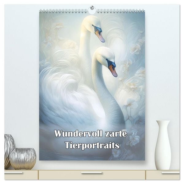 Wundervoll zarte Tierportraits (hochwertiger Premium Wandkalender 2026 DIN A2 hoch), Kunstdruck in Hochglanz