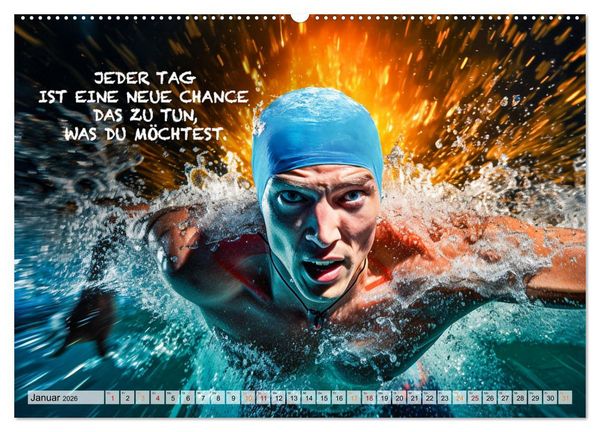 Produktbild: Schwimmen und Motivation (Wandkalender 2026 DIN A2 quer), CALVENDO Monatskalender