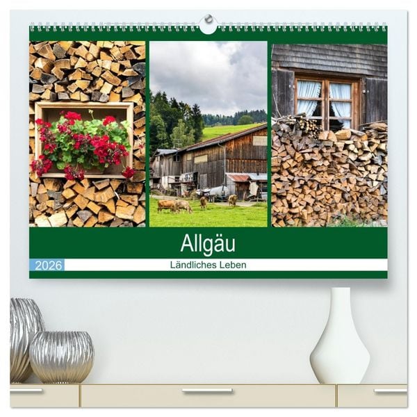 Produktbild: Allg&auml;u - Landliches Leben (hochwertiger Premium Wandkalender 2026 DIN A2 quer), Kunstdruck in Hochglanz