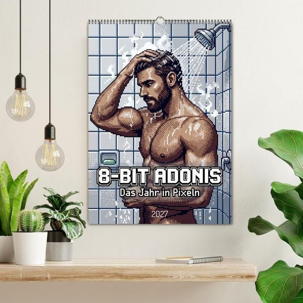 Produktbild: 8-Bit Adonis &ndash; Das Jahr in Pixeln (Wandkalender 2027 DIN A2 hoch), CALVENDO Monatskalender