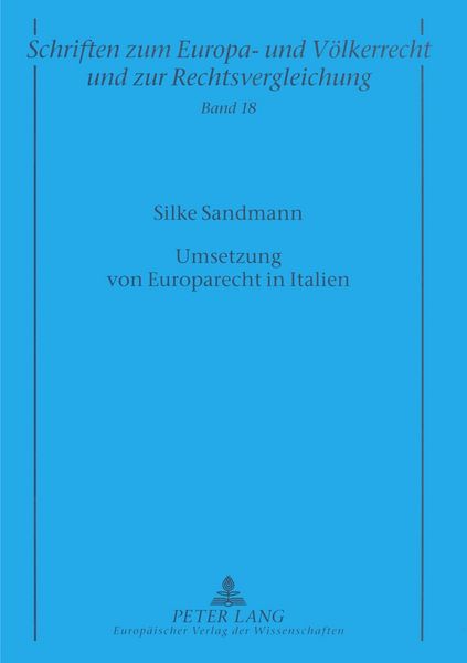 Produktbild: Umsetzung von Europarecht in Italien