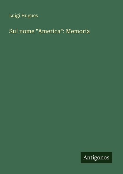 Produktbild: Sul nome "America": Memoria