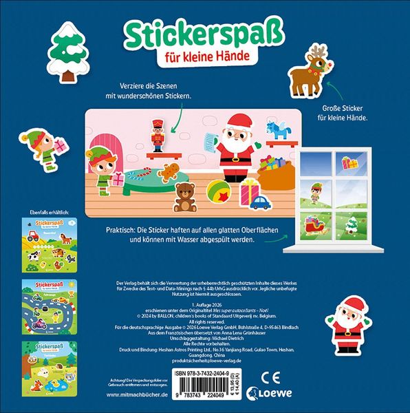 Produktbild: Stickerspa&szlig; f&uuml;r kleine H&auml;nde - Weihnachten