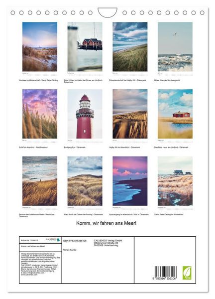 Produktbild: Komm, wir fahren ans Meer! (Wandkalender 2026 DIN A4 hoch), CALVENDO Monatskalender