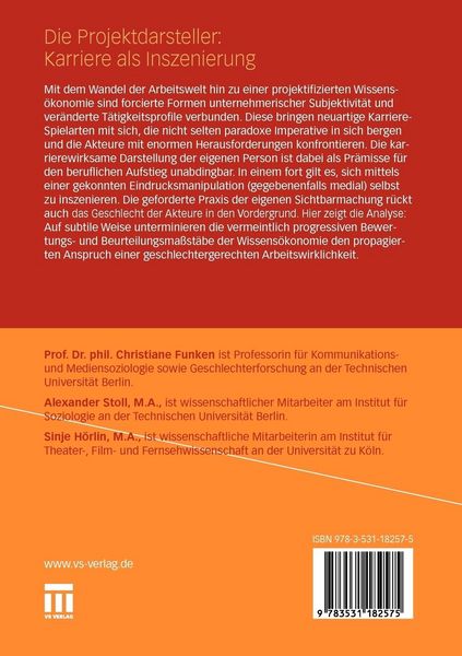 Produktbild: Die Projektdarsteller: Karriere als Inszenierung