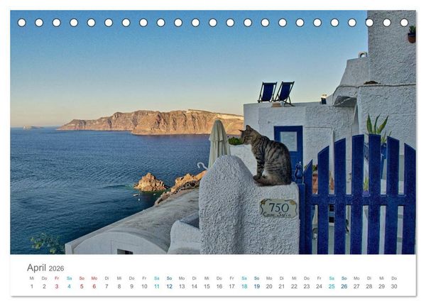 Produktbild: Santorin - Perle der Kykladen (Tischkalender 2026 DIN A5 quer), CALVENDO Monatskalender