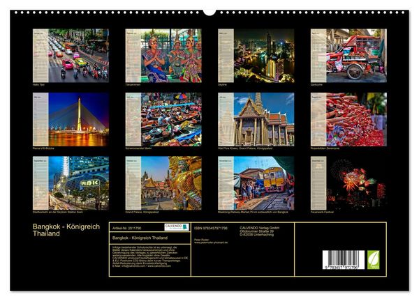 Produktbild: Bangkok - K&ouml;nigreich Thailand (hochwertiger Premium Wandkalender 2026 DIN A2 quer), Kunstdruck in Hochglanz