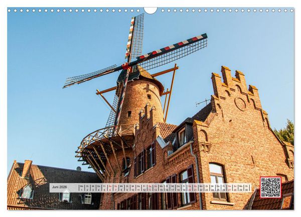Produktbild: Die sch&ouml;nsten Windm&uuml;hlen am Niederrhein (Wandkalender 2026 DIN A3 quer), CALVENDO Monatskalender