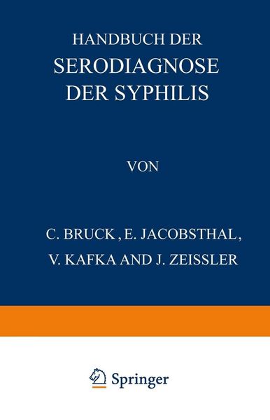 Produktbild: Handbuch der Serodiagnose der Syphilis