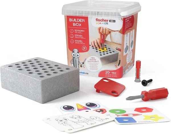 Produktbild: Fischertechnik 579435 - Fischer for Kids, Builder-Box, Schrauben-Stecken-Staunen, 20-teilig, f&uuml;r Kinder ab 3 Jahren