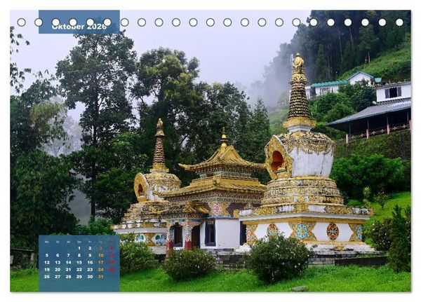 Produktbild: Sikkim &ndash; Buddhistisches Kleinod im Himalaya (Tischkalender 2026 DIN A5 quer), CALVENDO Monatskalender