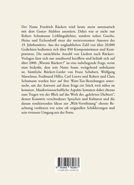 Produktbild: Die Rezeption der Gedichte Friedrich R&uuml;ckerts im Kunstlied der ersten H&auml;lfte des 19. Jahrhunderts