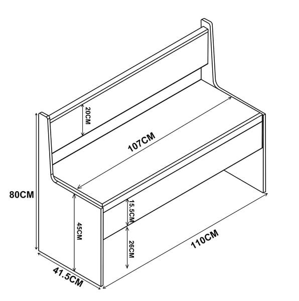 Produktbild: Holz Eckbank Sitzbank Bank Truhe Esal Breite 110cm